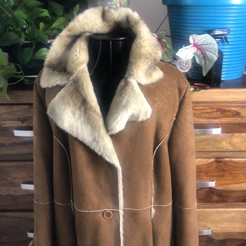 Plus size Lane Bryant full length Faux Suede Faux Fur lining coat